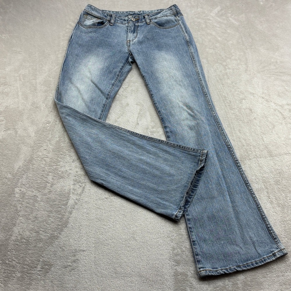 J. Galt Flare Jeans Women's S Blue Low Rise Stretch Y2K 2000s Retro Boho Denim